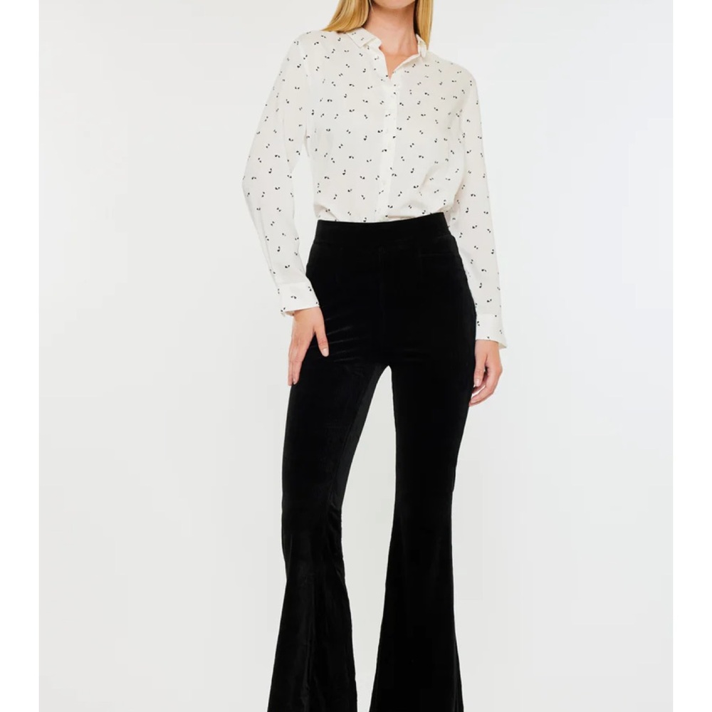KanCan Black Corduroy Flare Pants